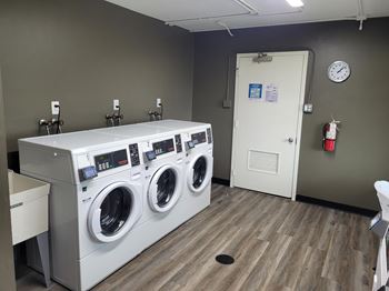 Laundry facilities in each building